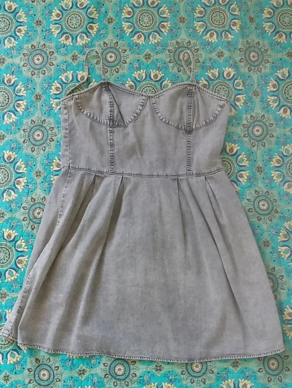 Gray Denim Bustier Dress